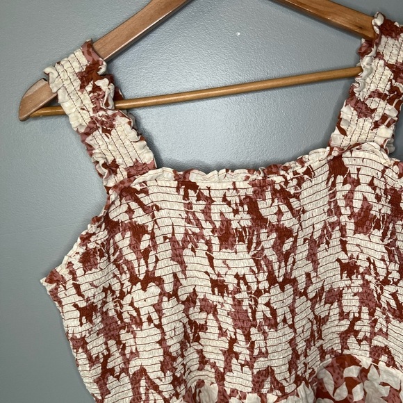 NWT Old Navy Sleeveless Smocked Bodice Floral Print Top Ginger - Picture 5 of 12